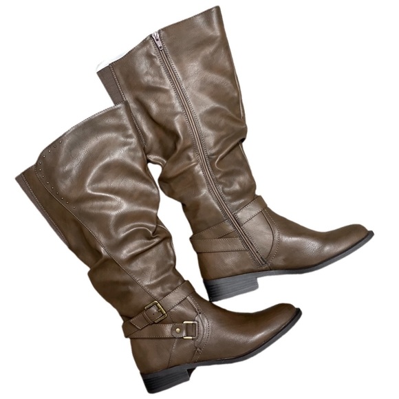 White Mountain- Brown Ruched Liona Boot - Size 8 Wide Calf - NIB! - Picture 13 of 13